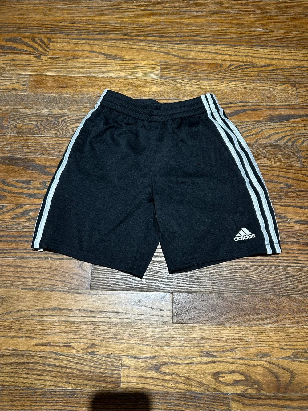 adidas Black Shorts with White Side Stripes